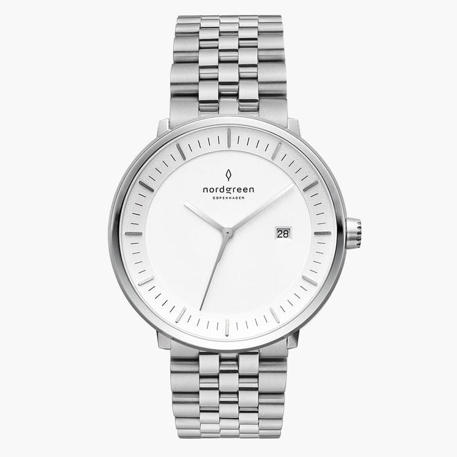 PH36SI5LSIXX PH40SI5LSIXX &Philosopher men's watch with white dial in silver with 5-link straps PH36SI5LSIXX PH40SI5LSIXX &Philosopher men's watch with white dial in silver with 5-link straps