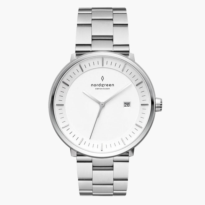 PH36SI3LSIXX PH40SI3LSIXX &Philosopher men's watch with white dial in silver with 3-link straps PH36SI3LSIXX PH40SI3LSIXX &Philosopher men's watch with white dial in silver with 3-link straps