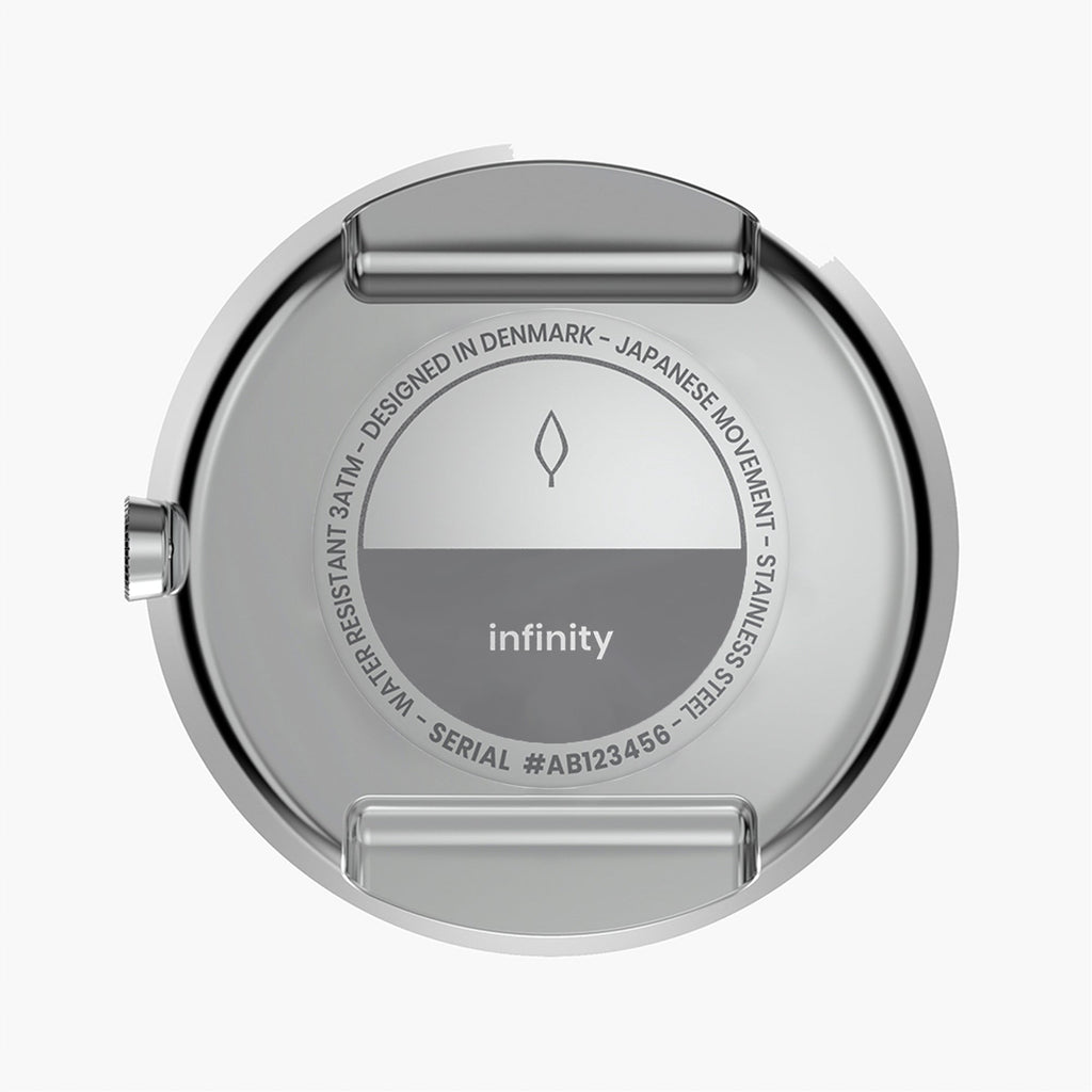 Infinity Silver 32mm - White Dial - Blue Strap