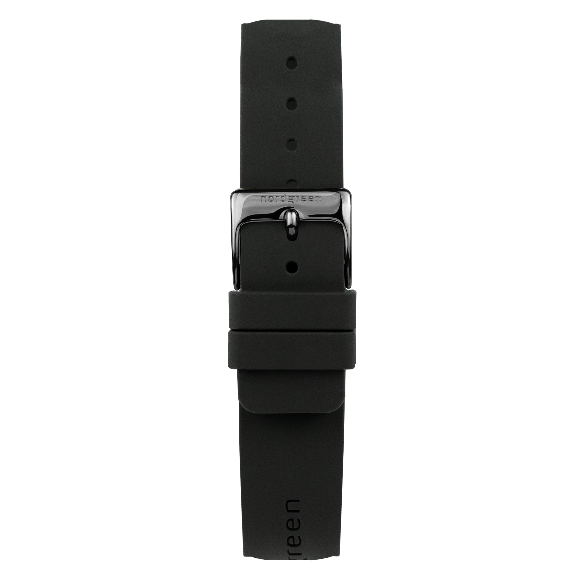 Strap Black Rubber and Gun Metal buckle - 40/42-RU-BL(GM)