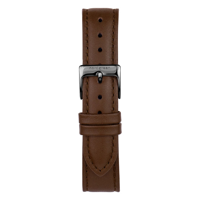 Strap Leather Brown with Gun Metal Buckle