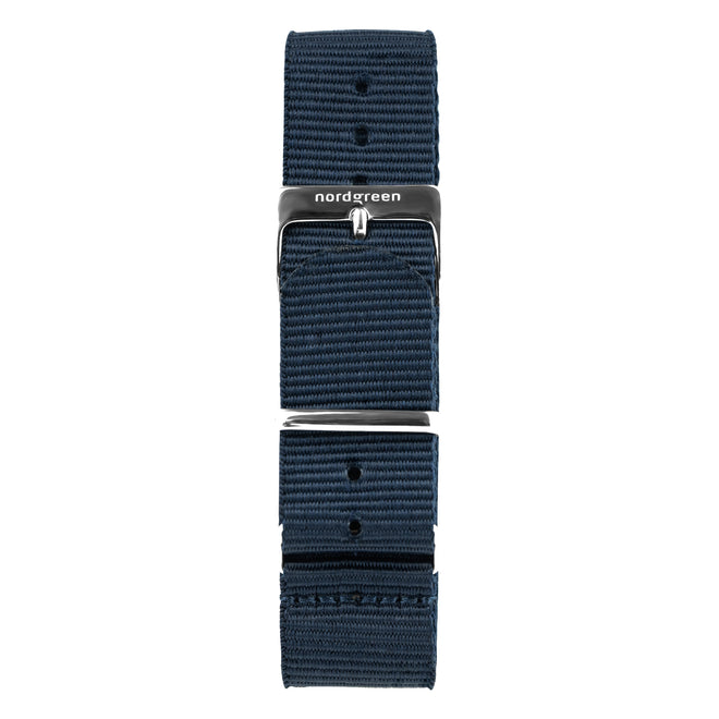 Strap Blue Bylon Strap and Silver Buckle