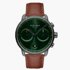 Pioneer GM Bundle Green Sunray Dial with Brown leather Strap