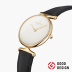 Unika Gold - White Dial 32mm - Black Leather Strap