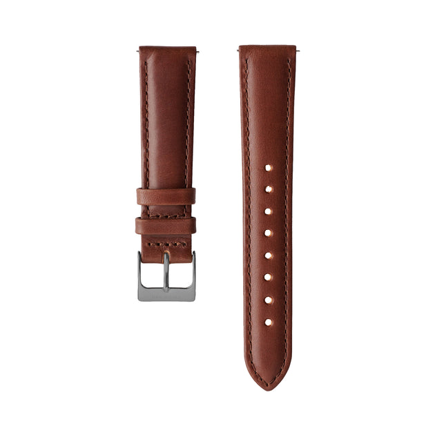 Strap Leather Brown with Gun Metal Buckle 40/42-LE-BR(GM)