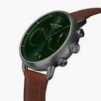 Pioneer GM Bundle Green Sunray Dial with Brown leather Strap