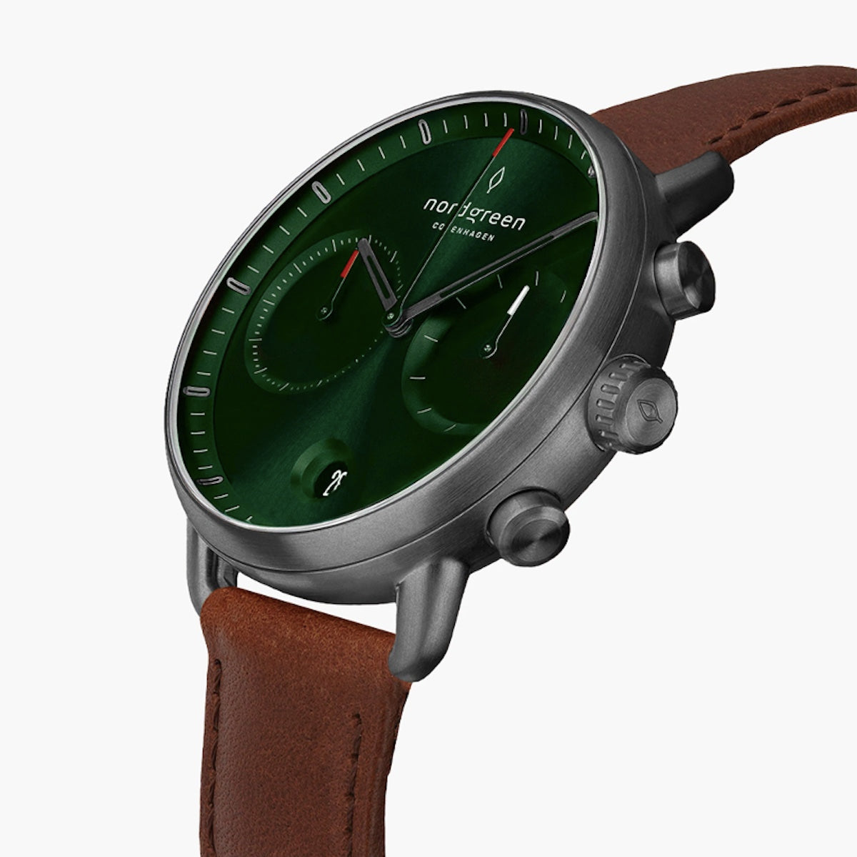 Pioneer GM Bundle Green Sunray Dial with Brown leather Strap
