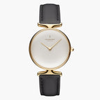 Unika Gold - White Dial 32mm - Black Leather Strap