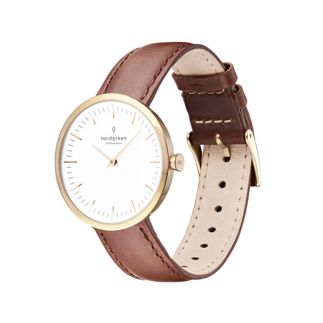 Infinity - White Dial and Brown Leather