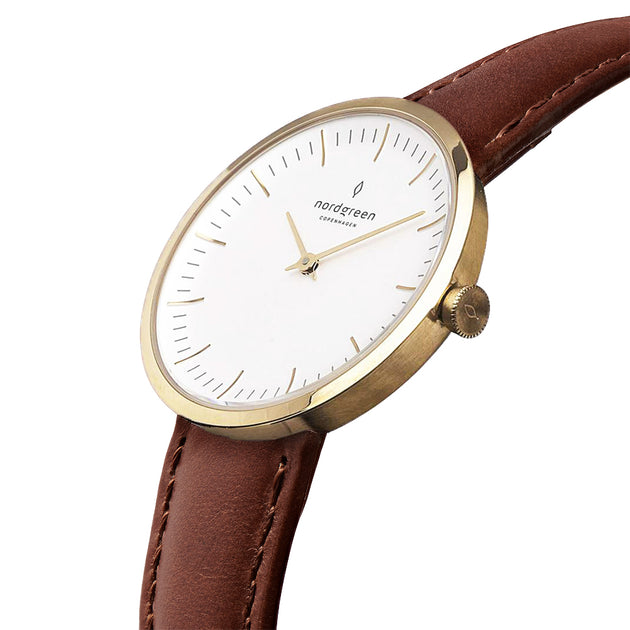 Infinity - White Dial and Brown Leather