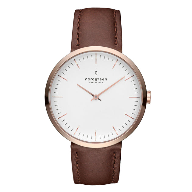 Infinity - White Dial and Brown Leather