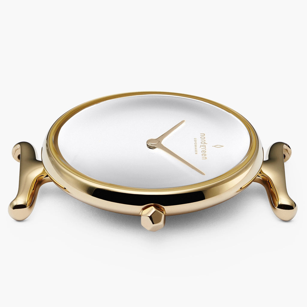 Unika Gold - White Dial 32mm - Black Leather Strap