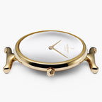 Unika Gold - White Dial 32mm - Black Leather Strap