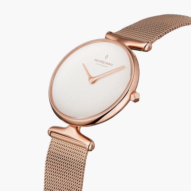 Unika | White Dial - Mesh Strap