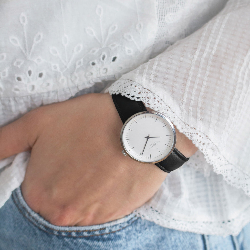 Infinity Silver 32mm - White Dial - Blue Strap