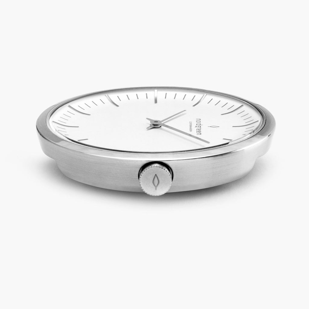 Infinity Silver 32mm - White Dial - Blue Strap