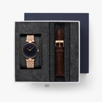 Unika Gift Set - Unika Rose Gold 32mm - Rainbow Black Dial with 1 Additional Strap