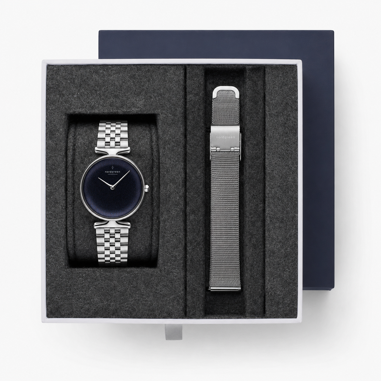 Unika Gift Set - Unika Silver 32mm - Rainbow Black Dial with 1 Additional Straps