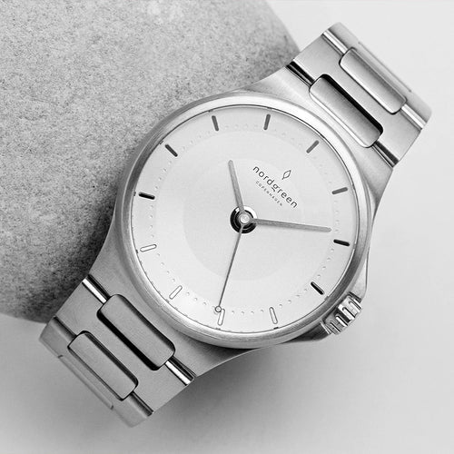 Guardian Silver White Dial Automatic with Silver H-Link Watch Strap