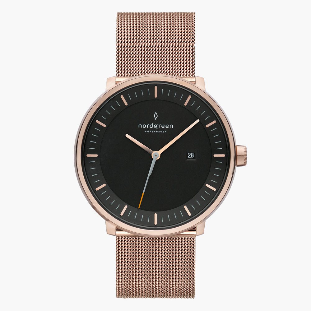 Philosopher Black Dial | Rose Gold | Mesh Watch Strap Christopher 40 MM