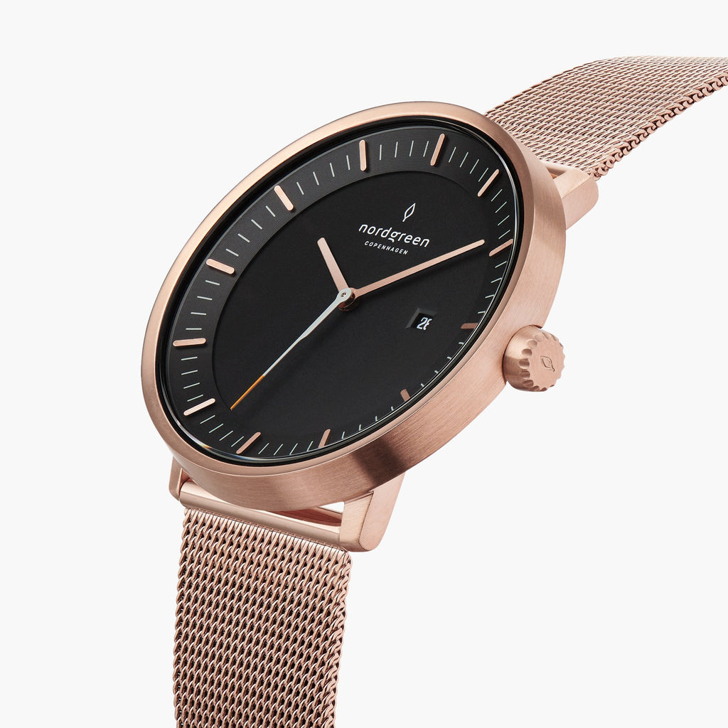 Philosopher Black Dial | Rose Gold | Mesh Watch Strap Christopher 40 MM