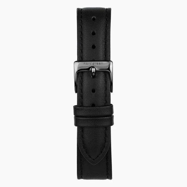 PI42GMLEBLBL - Pioneer 42mm Gun Metal Black Dial with Black Leather Watch Strap