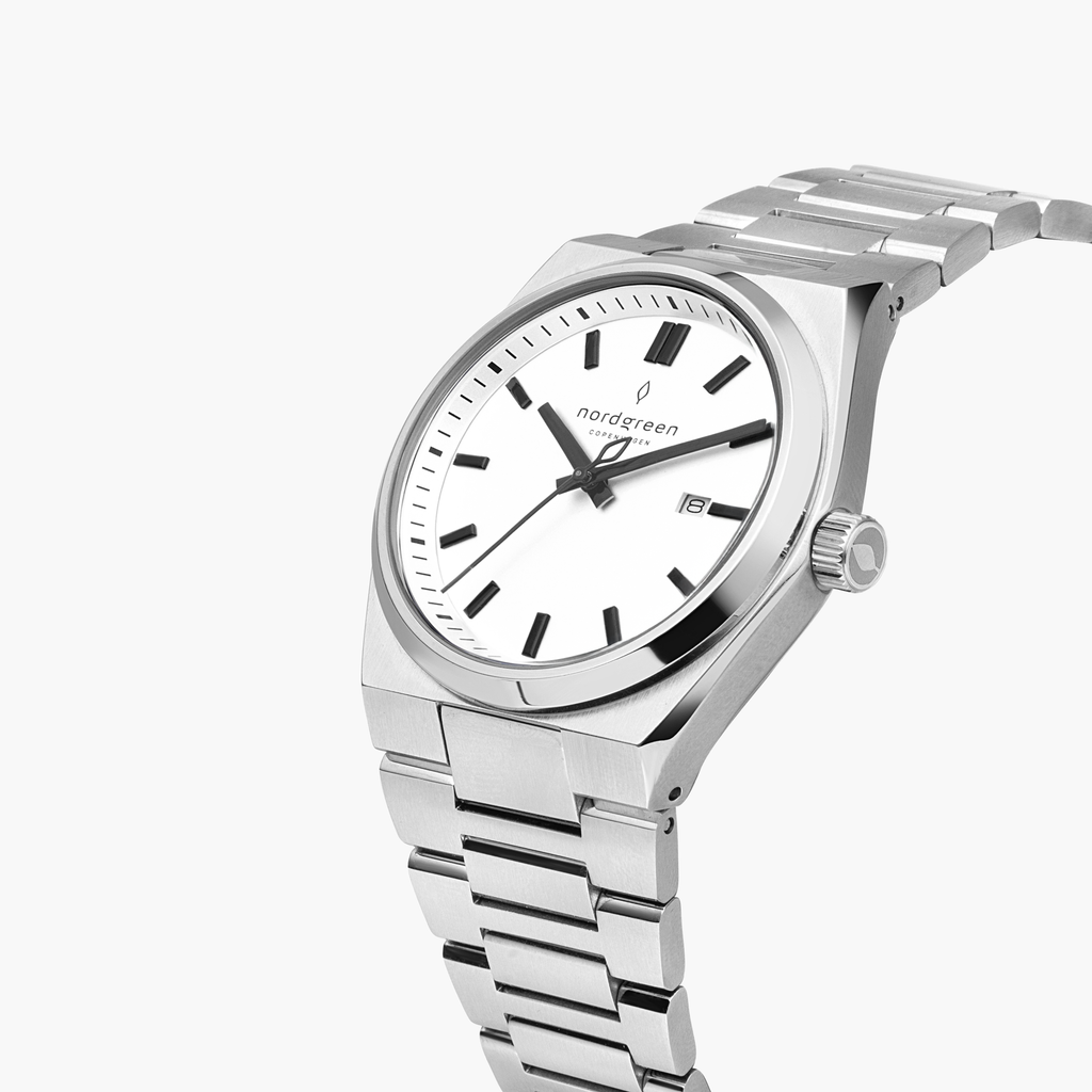 Succession 41MM White Dial with Silver H- Link Watch Strap