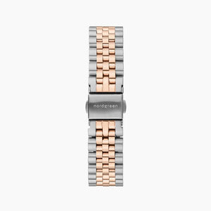IN32SI5LSRXX - Infinity 32mm Silver White Dial with 2T 5-Link Silver/Rose Gold Watch Strap