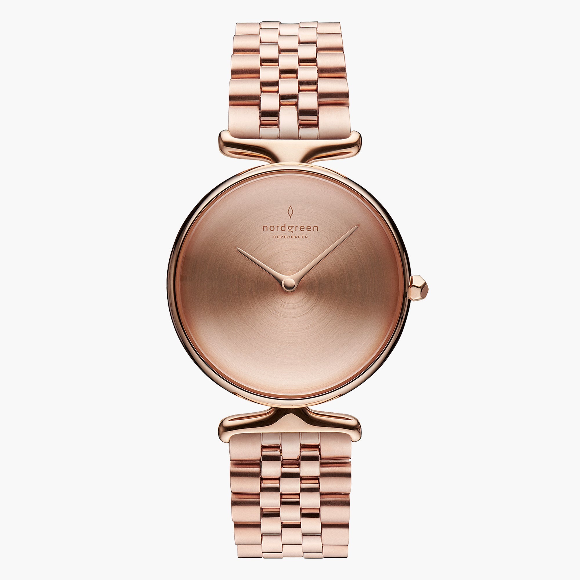 UN28RG5LROBM UN32RG5LROBM &Unika rose gold women's watch with brushed dial and 5-link strap