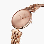 UN28RG5LROBM UN32RG5LROBM &Unika rose gold women's watch with brushed dial and 5-link strap