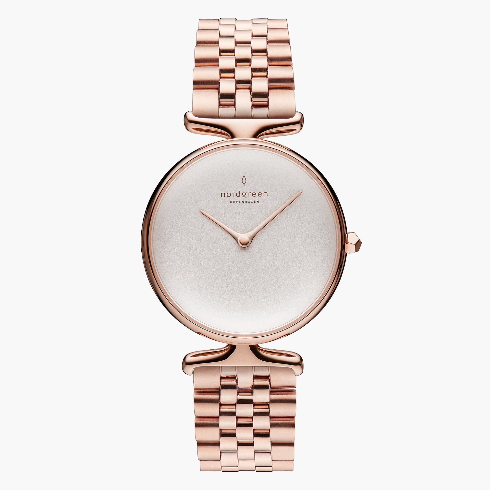 UN28RG5LROXX UN32RG5LROXX &Unika rose gold women's watch with white dial and 5-link strap