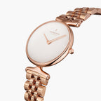 UN28RG5LROXX UN32RG5LROXX &Unika rose gold women's watch with white dial and 5-link strap