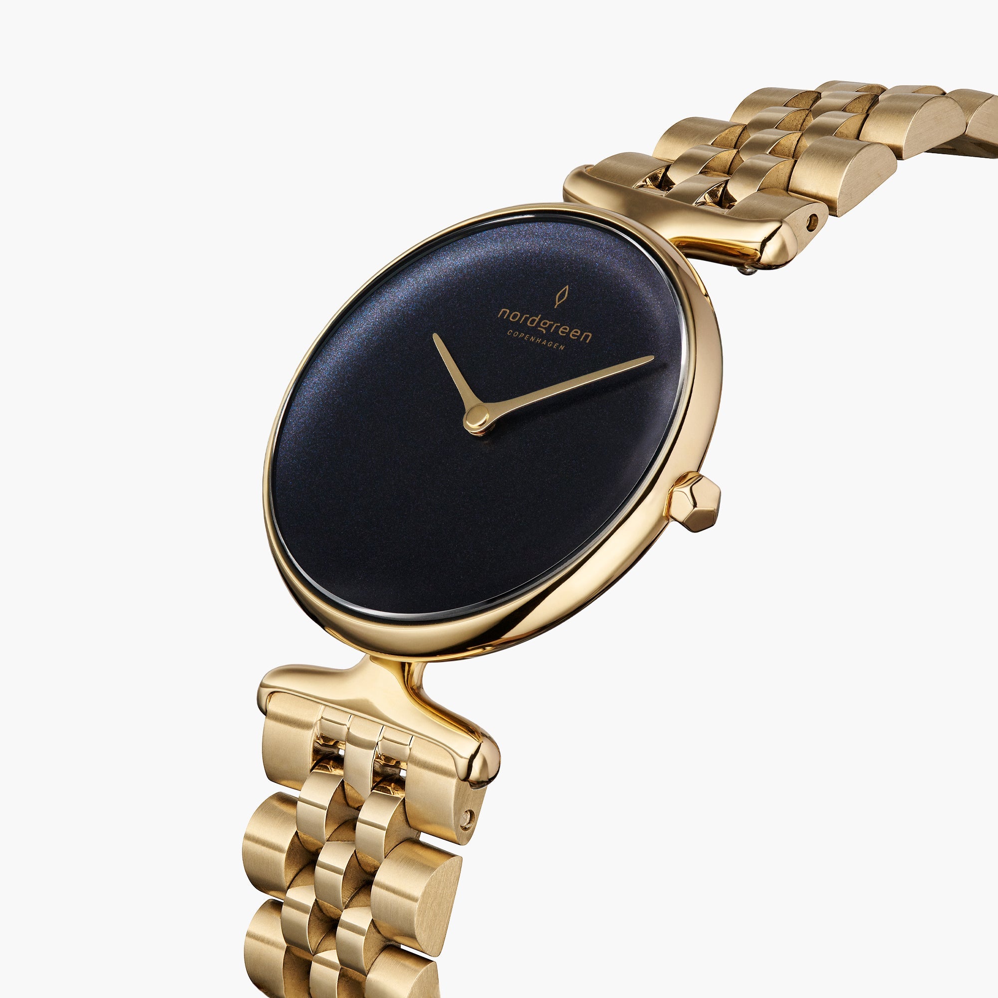 UN28GO5LGORB UN32GO5LGORB &Unika gold watches for women with rainbow black dial and 5-link strap
