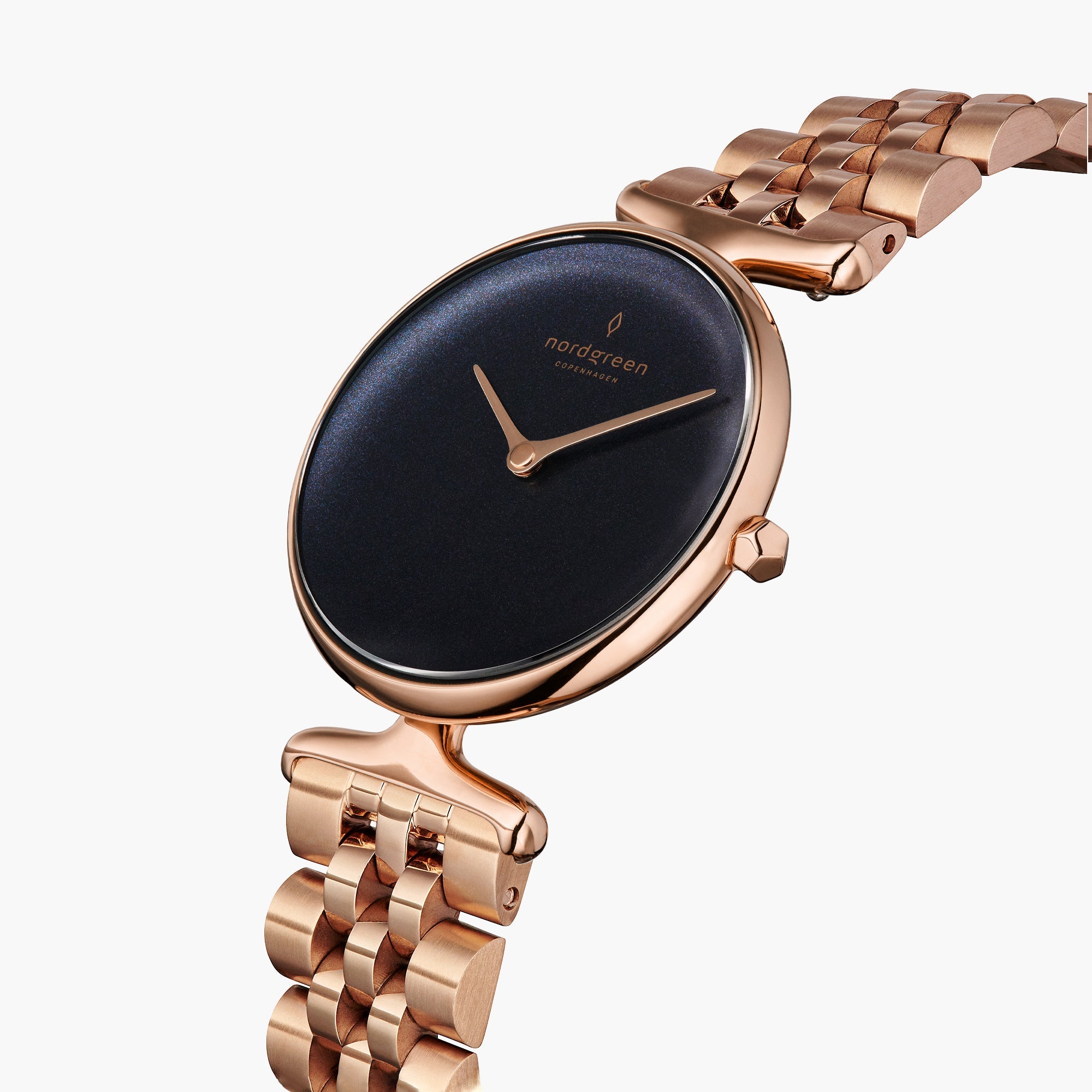 Unika - BUNDLE Rainbow Black Dial Rose Gold | 5-Link / Black Leather / Brown Leather Straps