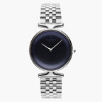 UN28SI5LSIRB UN32SI5LSIRB &Unika rainbow black dial women's watch in silver with 5-link strap