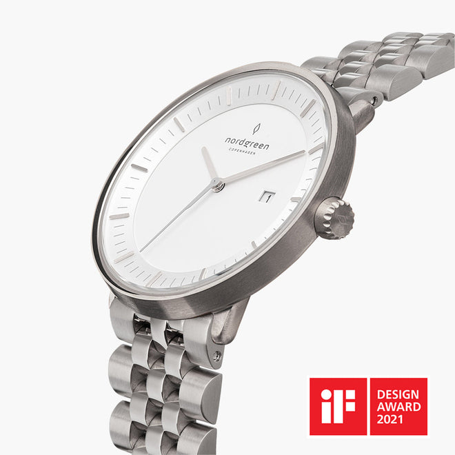 PH36SI5LSIXX PH40SI5LSIXX &Philosopher men's watch with white dial in silver with 5-link straps