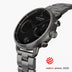 PI42GM3LGUBL &Pioneer black on black men's watch in gunmetal with 3-link strap