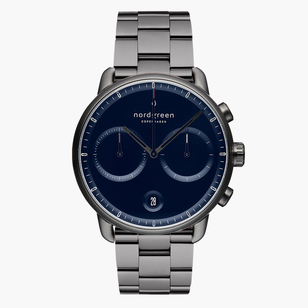 PI42GM3LGUNA &Men's blue dial watches in gunmetal with 3-link straps