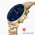 PI42GO3LGONA &Gold and blue men's watch with 3-link strap