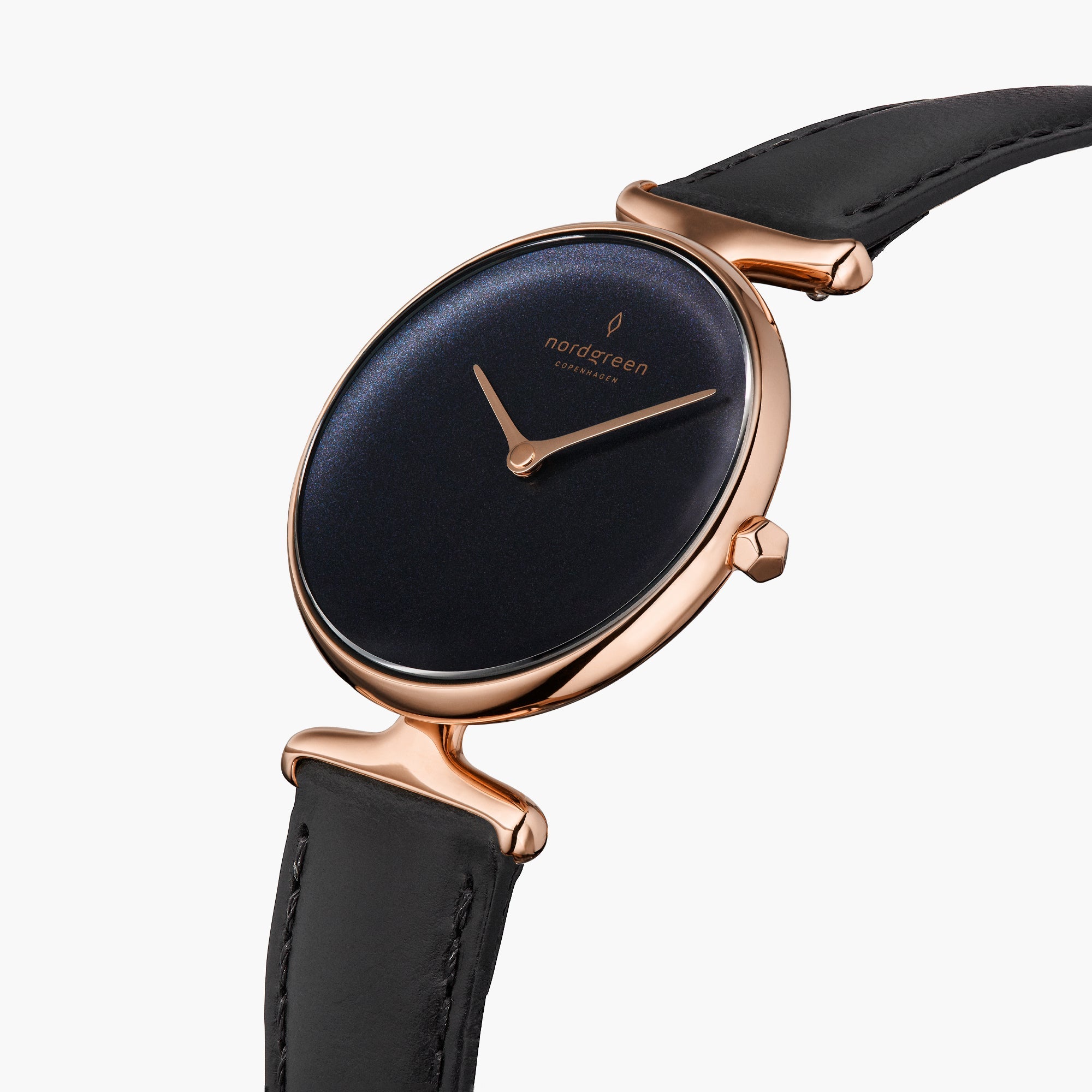 Unika - BUNDLE Rainbow Black Dial Rose Gold | 5-Link / Black Leather / Brown Leather Straps