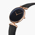 UN28RGLEBLRB UN32RGLEBLRB &Unika rainbow black dial women's watch in rose gold with black leather strap