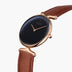 UN28RGLEBRRB UN32RGLEBRRB &Unika rainbow black dial women's watch in rose gold with brown leather strap