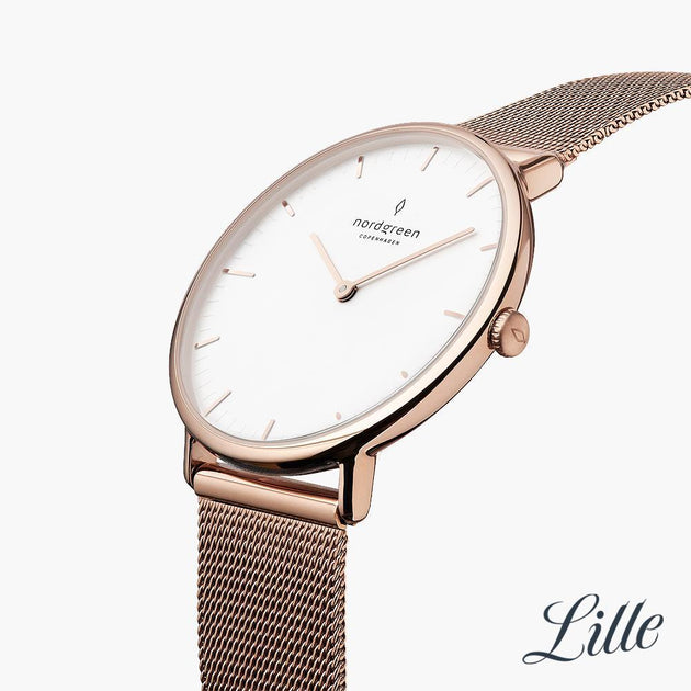 NR32RGMEROXX NR28RGMEROXX &Native rose gold watch women with mesh straps