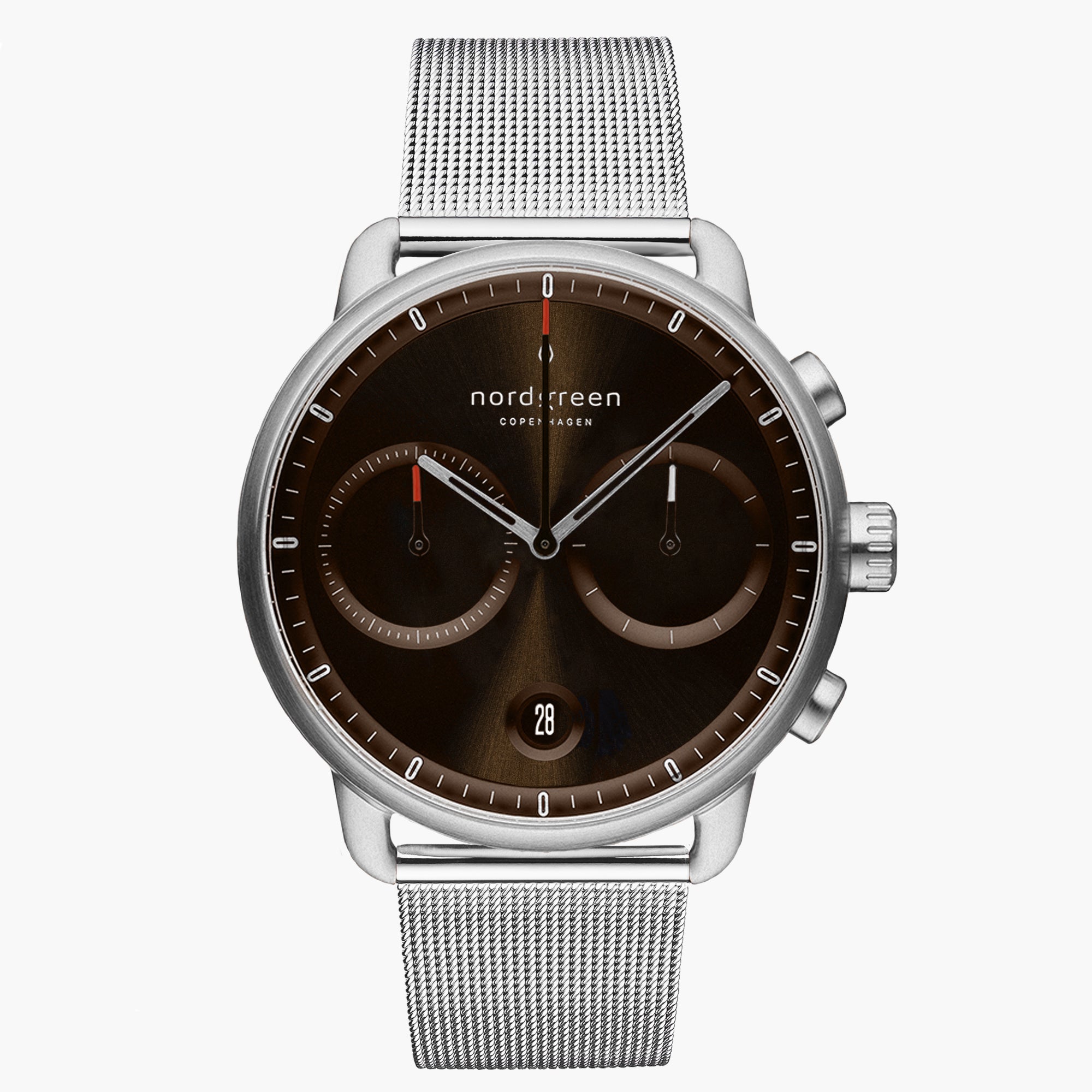 Pioneer Silver- Brown Sunray Dial 42mm – Nordgreen IN