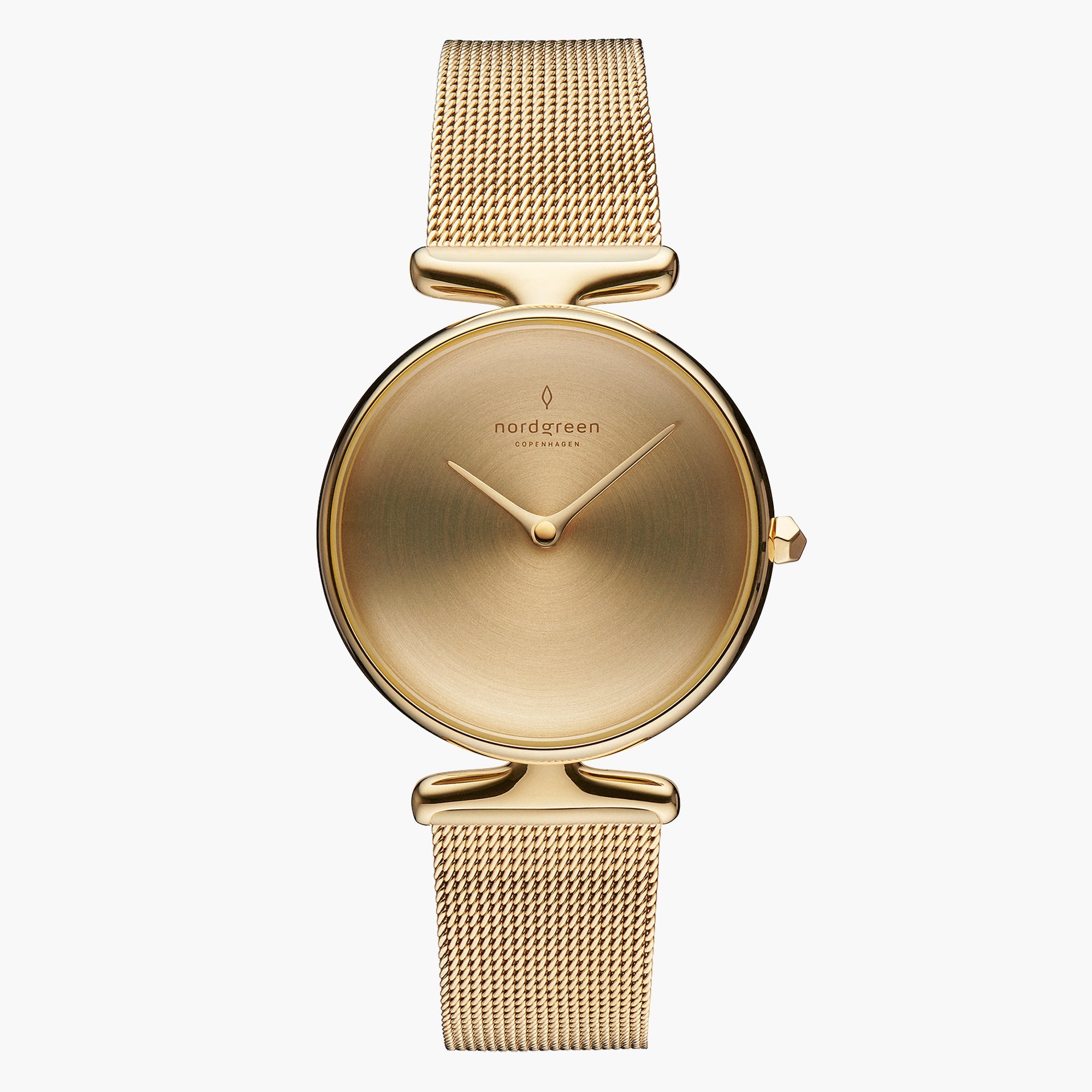 UN28GOMEGOBM UN32GOMEGOBM &Unika gold watches for women with brushed dial and mesh strap