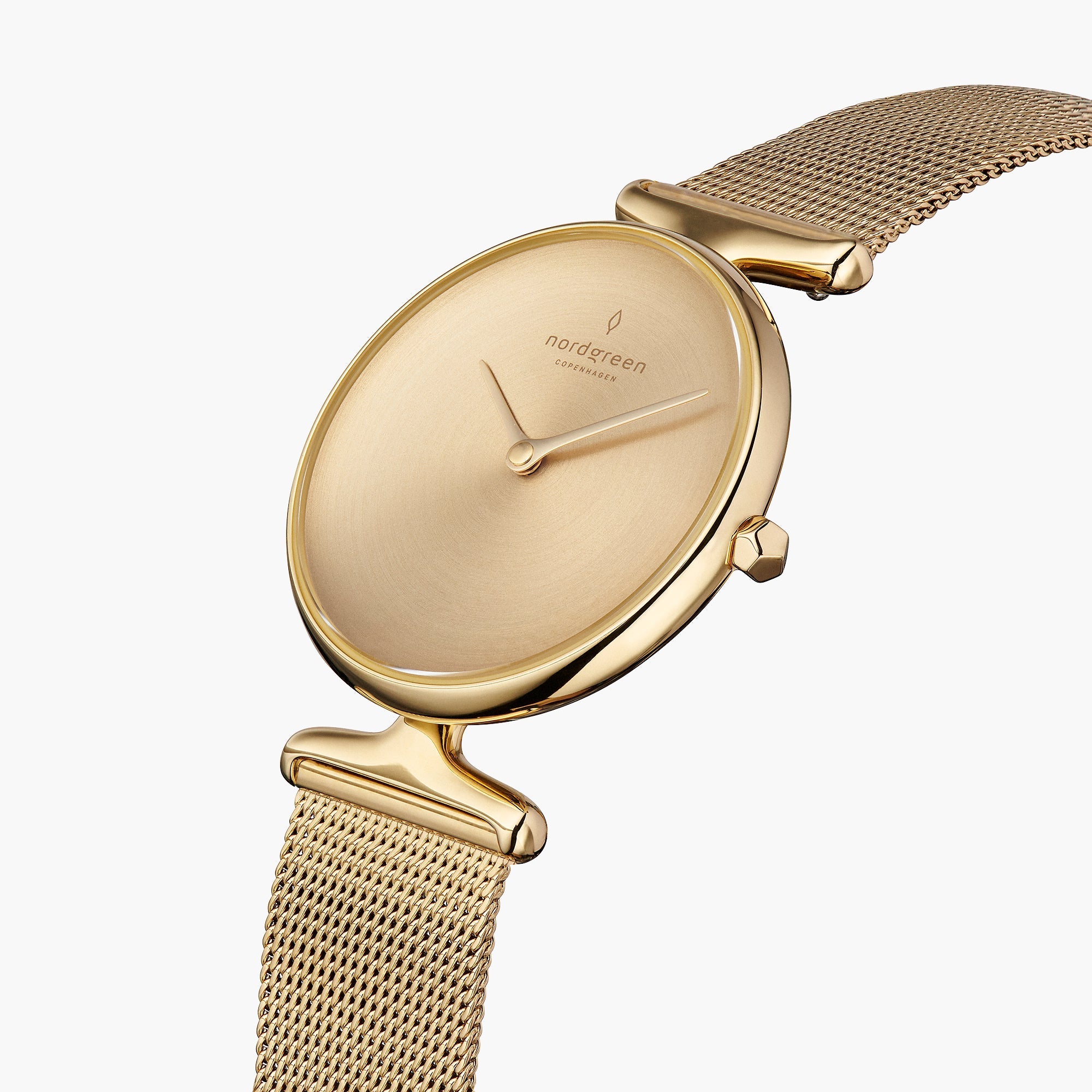 UN28GOMEGOBM UN32GOMEGOBM &Unika gold watches for women with brushed dial and mesh strap