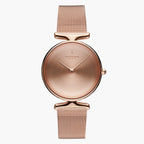UN28RGMEROBM UN32RGMEROBM &Unika rose gold women's watch with brushed dial and mesh strap