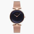 UN28RGMERORB UN32RGMERORB &Unika rainbow black dial women's watch in rose gold with mesh strap