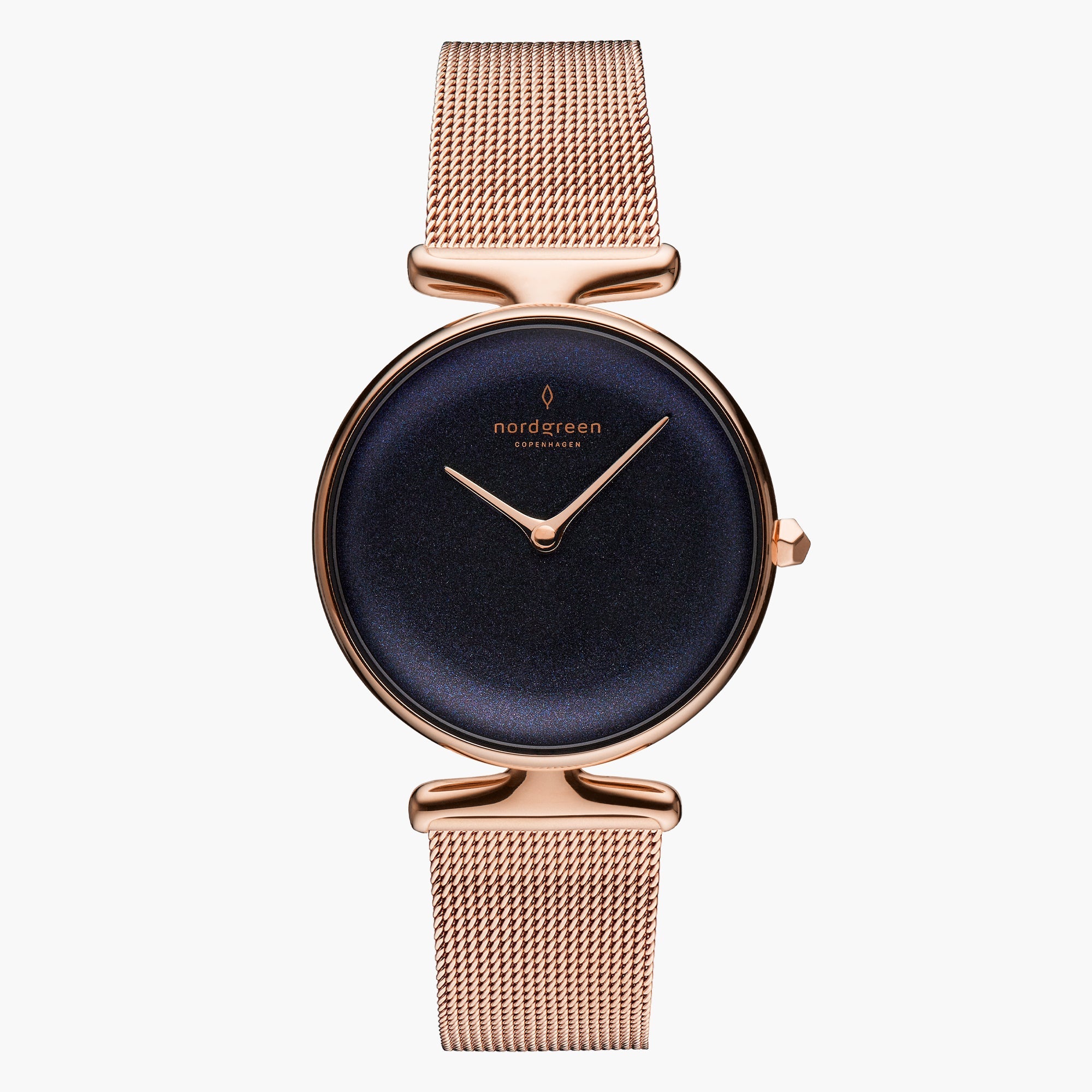 UN28RGMERORB UN32RGMERORB &Unika rainbow black dial women's watch in rose gold with mesh strap