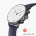 PI42GMLENAXX &Gunmetal men's watch with white face and blue leather strap